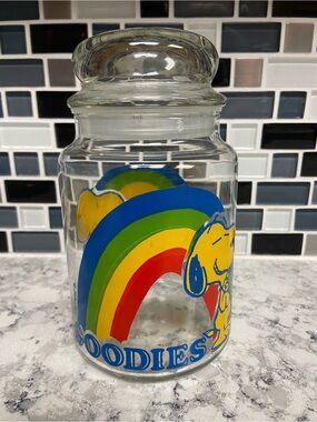 Peanuts Snoopy Rainbow Treat Jar - Clear Glass, Multicolor